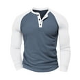thumbnail image 1 of IYTR Men's Henley Shirts Raglan Long Sleeve Baseball T-shirts Regular Fit Casual Tee Shirt Workout Gym Tops (Navy,L), 1 of 4