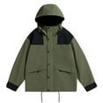 thumbnail image 1 of IYTR Men's Hooded Jacket with Snap Button Closure Multiple Pockets Button Closure Drawstring Pockets, 1 of 6