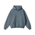 thumbnail image 1 of IYTR Men's Hooded Neck Hoodie Long Sleeve Pullover Sweatshirt Leisure Fall Winter Sweatshirts Solid Color Navy L, 1 of 4