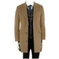 thumbnail image 1 of IYTR Men's Italian Wool Blend Overcoat Notched Lapel Single-Breasted Medium-Length Warm Winter Business Coat with Two Welt Pockets, 1 of 1
