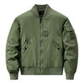 thumbnail image 1 of IYTR Men's Jacket Zipper Stand Collar Lightweight Outdoor Windbreaker Jacket Baseball Flight Jacket Warm Winter Green XXXL, 1 of 7