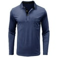 thumbnail image 1 of IYTR Men's Lapel Sweatshirt Button Pullover Sweatshirt Solid Color Casual Outdoor Sport Sweater Tops Long Sleeve Dark Blue M, 1 of 5