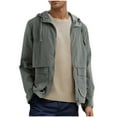 thumbnail image 1 of IYTR Men's Lightweight Hooded Jacket Windbreaker Outdoor Long Sleeve Solid Color Zipper Loose Lightweight Spring Fall Outdoor Gray L, 1 of 6
