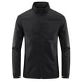 thumbnail image 1 of IYTR Men's Lightweight Jacket Stand Collar Zipper Windbreaker Outdoor Spring Fall Full Zip Solid Color Long Sleeve Lightweight Black XXXXL, 1 of 2