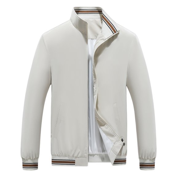 IYTR Men's Lightweight Jacket Zipper Windbreaker Outdoor Sport Coat Solid Color Long Sleeve Baseball Jacket