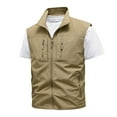thumbnail image 1 of IYTR Men's Lightweight Outdoor Travel Vest Windproof Multi-Pocket Quick Dry Breathable Mesh Sports Fishing Photography Waistcoat Khaki XXXXXL, 1 of 1
