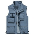 thumbnail image 1 of IYTR Men's Lightweight Outdoor Vest Quick Dry Breathable Summer Multi Pockets Travel Vest Waistcoat Gray XXXL, 1 of 1