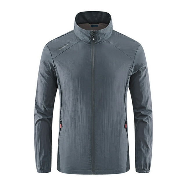 IYTR Men's Lightweight Packable Outdoor Sports Hiking Camping Travel Jacket Windbreaker Water-Resistant Quick-Dry Sun Protection Long Sleeve Full-Zip Coats with Pockets