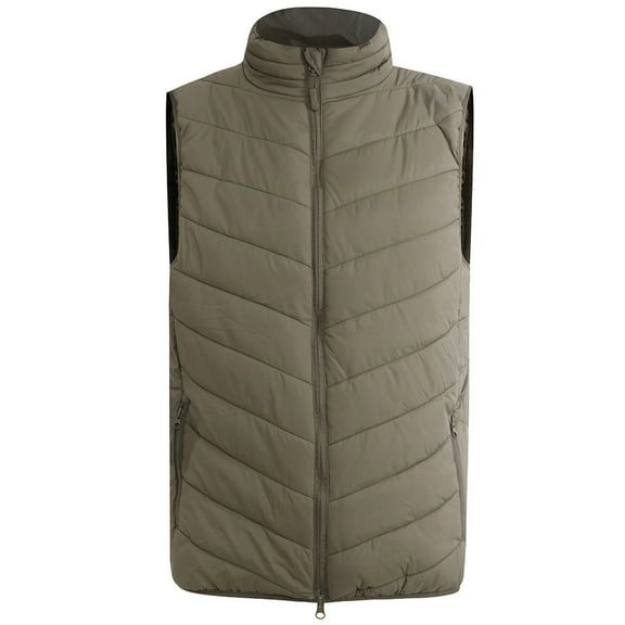 IYTR Men's Lightweight Puffer Vest Sleeveless Gilet Stand Collar Quilted Waistcoat Warm Winter Outerwear Hunting Fishing Hiking Travel Gilet Army Green XXL