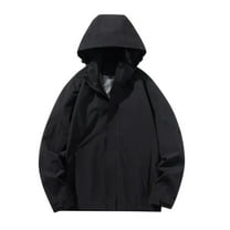 IYTR Men's Lightweight Windbreaker Jacket Hooded Zip Up Outdoor Sport Coat Breathable Water Raincoat Black S