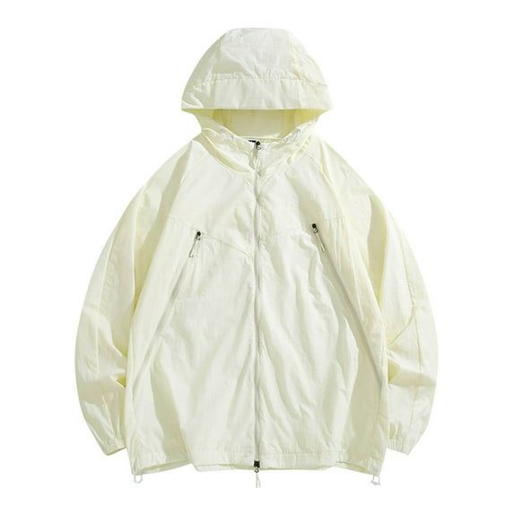 IYTR Men's Lightweight Windbreaker Jacket Hooded Zip Up Outdoor Sports Water Lightweight Running Cycling Jacket Yellow S