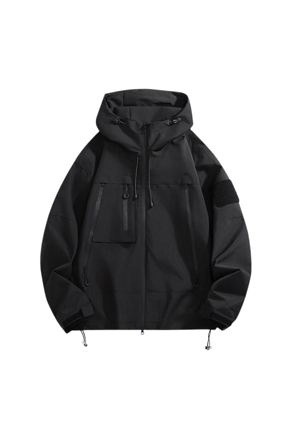 Men's Lightweight Windbreaker Jacket Hooded Zipper Outdoor Sport Coat Water Lightweight Jacket Black S-3XL Black S