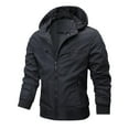 thumbnail image 1 of IYTR Men's Lightweight Windbreaker Jacket Hooded Zipper Outdoor Sport Coat Water Long Sleeve Black Small Black XXL, 1 of 6
