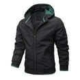 thumbnail image 1 of IYTR Men's Lightweight Windbreaker Jacket Hooded Zipper Outdoor Sport Coat Water Travel Lightweight Black XS, 1 of 6