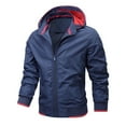thumbnail image 1 of IYTR Men's Lightweight Windbreaker Jacket Hooded Zipper Outdoor Sport Coat Water Travel Lightweight Navy XS, 1 of 4