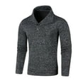 thumbnail image 1 of IYTR Men's Long Sleeve Henley Shirts Slim Fit Lightweight Pullover Turtleneck Knitted Sweaters Basic Solid Color Tops Dark Gray M, 1 of 1
