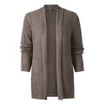 thumbnail image 1 of IYTR Men's Long Sleeve Solid Color Open Front Ribbed Knitted Cardigan Sweater with Pockets Khaki XXL, 1 of 1