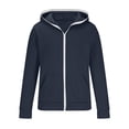 thumbnail image 1 of IYTR Men's Long Sleeve Zip Up Hoodie Sweatshirt with Pockets Drawstring Hooded Jackets Coats Navy XL, 1 of 1