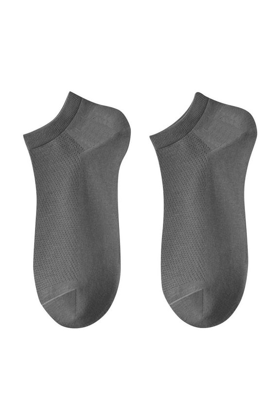 Men's Low Cut Socks Breathable Cotton Ankle Socks Comfortable Socks for Sneakers Dark Gray Free Size