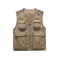thumbnail image 1 of IYTR Men's Multi-Pocket Utility Waistcoat Lightweight Breathable Outdoor Fishing Waistcoat Sleeveless Jacket with Zipper Multiple Pockets Khaki XXXL, 1 of 3
