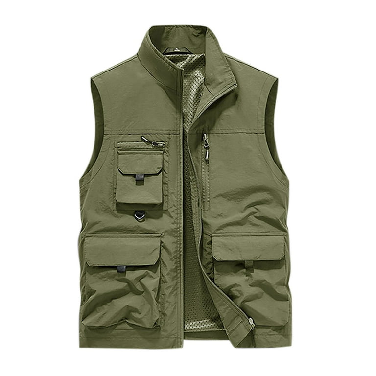 IYTR Men's Multi Pocket Utility Waistcoat Lightweight Breathable