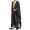 thumbnail image 1 of IYTR Men's Muslim Jubba Thobe Long Sleeve Cardigan Robe Kaftan Islam Prayer Long Gown Saudi Arabia White Clothing Eid Mubarak Gift Black XL, 1 of 1