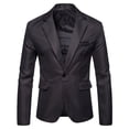 thumbnail image 1 of IYTR Men's One Button Suit Jacket Solid Color Turndown Collar Coat Slim Fit Business Blazer Sport Coat Wedding Tuxedo Dark Gray L, 1 of 1