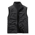 thumbnail image 1 of IYTR Men's Outdoor Lightweight Stand Collar Multi-Pocket Quick Dry Fishing Vest Sleeveless Jacket Warm Waistcoat Black XL, 1 of 1