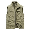 thumbnail image 1 of IYTR Men's Outdoor Lightweight Stand Collar Multi-Pocket Quick Dry Fishing Vest Sleeveless Jacket Warm Waistcoat Khaki XXXXL, 1 of 4