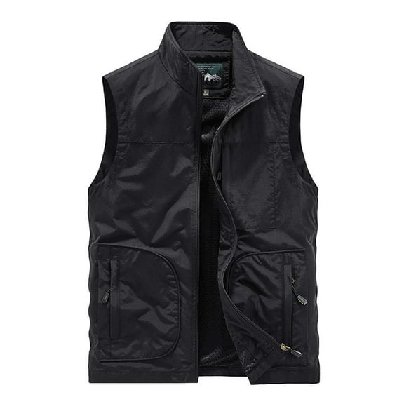 IYTR Men's Outdoor Quick Dry Lightweight Stand Collar Multi-Pocket Fishing Vest Travel Photographer Waistcoat