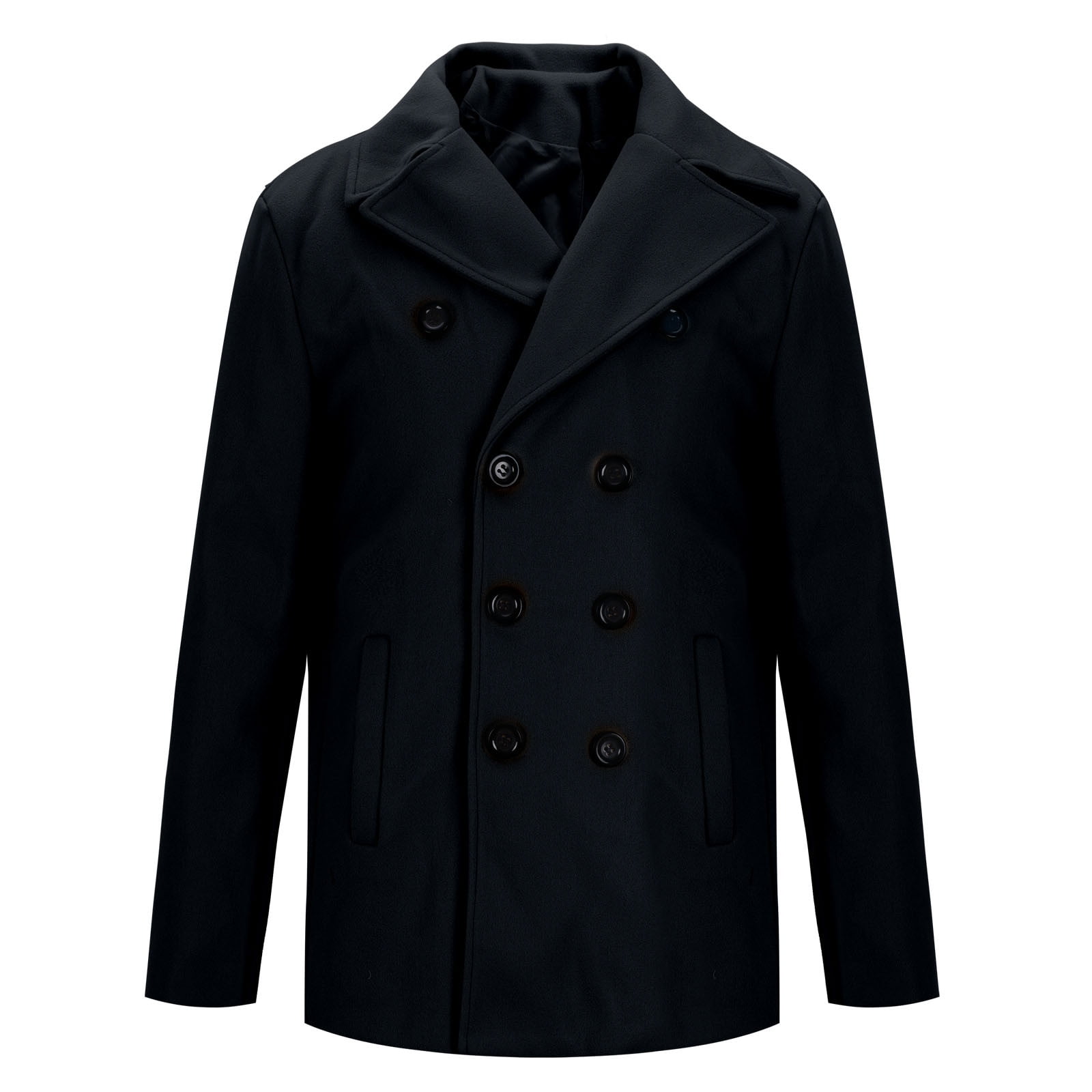 IYTR Men's Wool Overcoat Double Breasted Trench Coat Winter