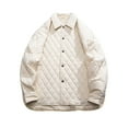 thumbnail image 1 of IYTR Men's Quilted Padded Long Sleeve Button Down Shirt Turn Down Collar Baseball Collar Winter Warm Outwear Jacket Coat, 1 of 1