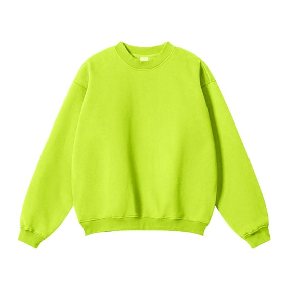 IYTR Men's Round Neck Sweatshirt Pullover Sweatshirt Solid Color Fashion Casual Sweatshirts Long Sleeve Green XL