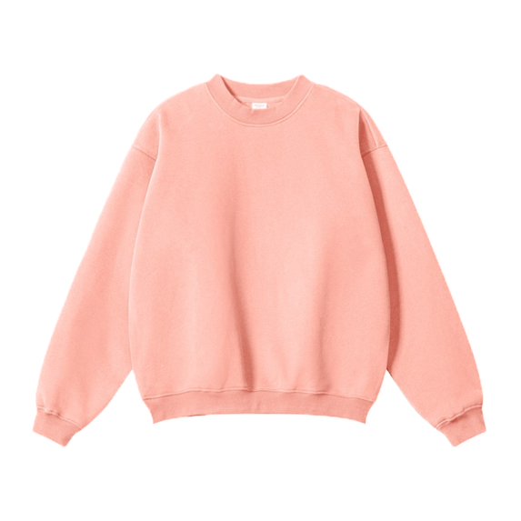 IYTR Men's Round Neck Sweatshirt Pullover Sweatshirt Solid Color Fashion Casual Sweatshirts Long Sleeve Pink XL