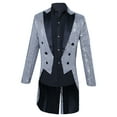 thumbnail image 1 of IYTR Men's Sequined Tailcoat Jacket Formal Wedding Party Prom Suit Blazer Black Long Sleeve Tuxedo Elegant Sequin Coat Evening Party White XL, 1 of 3