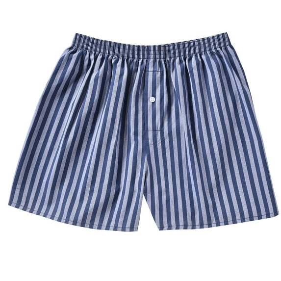 IYTR Men's Shorts Fashion Boxers Sleepwear Shorts Stripe Cotton Loose Comfy Home Shorts Casual Elastic Waisted Shorts Navy_B L