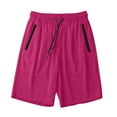 thumbnail image 1 of IYTR Men's Shorts Ice Silk Fitness Running Stretch Gym Shorts Elastic Waist Drawstring Men Casual Workout Pants (Z02_Hot Pink,XXXXL), 1 of 6