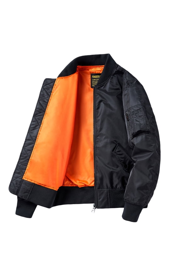 Men's Slim Fit Jackets Lightweight Stand Collar Flight Coats with Zipper Pockets Warm Outwear