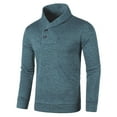thumbnail image 1 of IYTR Men's Slim Fit Solid Color Long Sleeve Henley Neck T-Shirt Tops Sweatshirt Pullover with Buttons Blue XL, 1 of 1