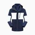 thumbnail image 1 of IYTR Men's Snowboard Coat Winter Fleece Ski Jacket Waterproof Windproof Outdoor Hiking Snowboard Coat Detachable Hood Warm Outwear Navy S, 1 of 3