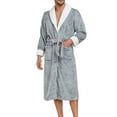 thumbnail image 1 of IYTR Men's Soft Fleece Plush Robe Solid Color Shawl Collar Long Sleeve Full Length Long Bathrobe Gray XXL, 1 of 5