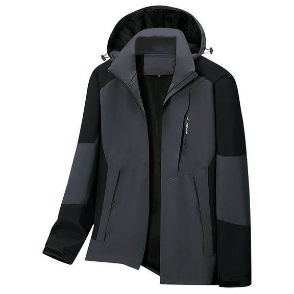 IYTR Men's Softshell Ski Jacket Waterproof Windproof Outdoor Coats Winter Warm Fleece Hiking Camping Jackets Hooded Tactical Snowboard Jackets