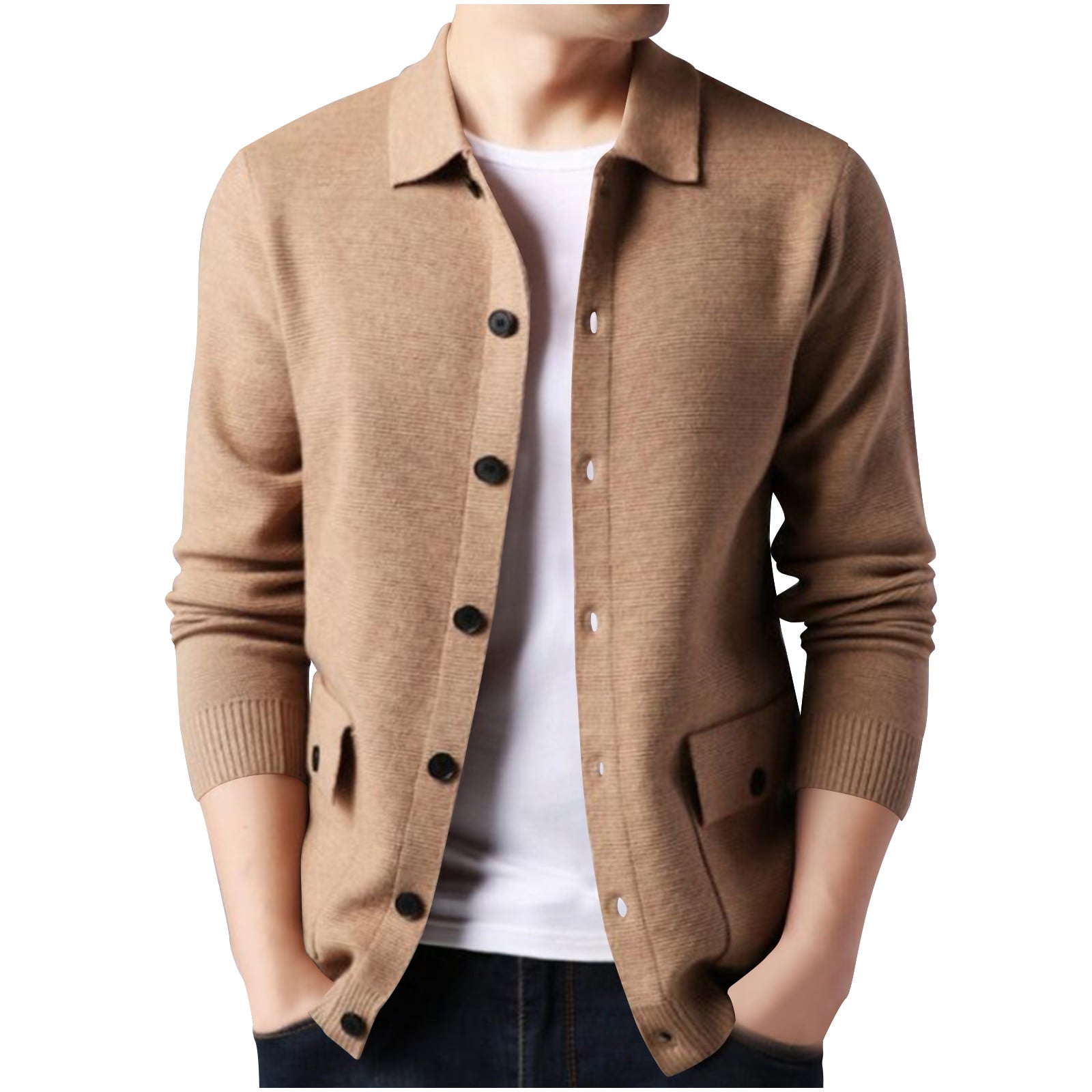 HOOMEUMY Men's Workwear Jacket Cotton Full Zip Long Sleeve
