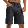 thumbnail image 1 of IYTR Men's Solid Color Cargo Shorts Outdoor Summer Casual Shorts with Pocket for Hiking, Camping, Travel, Running (Dark Gray,XL), 1 of 8