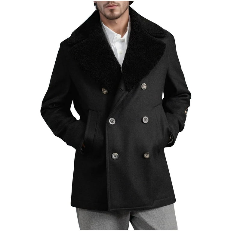 Fleece lined wool coat deals