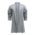 thumbnail image 1 of IYTR Men's Solid Color Shawl Collar Long Sleeve Open Front Cardigan Sweater with Pockets Gray XXL, 1 of 1