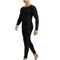thumbnail image 1 of IYTR Men's Solid Color Thermal Underwear Set Soft Long Johns Base Layer Cold Weather Warm Suits Winter Sets Black XL, 1 of 5