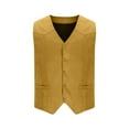 thumbnail image 1 of IYTR Men's Solid Color Waistcoat Fashion Casual Button Up Sleeveless V-Neck Waistcoat Outerwear Gold XXXL, 1 of 5