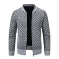 thumbnail image 1 of IYTR Men's Solid Knitted Full Zipper Cardigan Sweater Hoodedless Long Sleeve Pullover Warm Jacket Winter Outerwear with Pockets Gray XXXL, 1 of 5