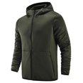 thumbnail image 1 of IYTR Men's Sportswear Full Zip Up Hooded Sweatshirt Running Jackets Coats with Zipper Pockets Winter Warm Athletic Outwear Army Green M, 1 of 4